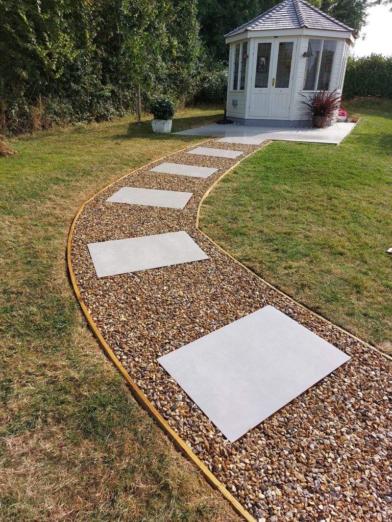 Paved path and pebble path
