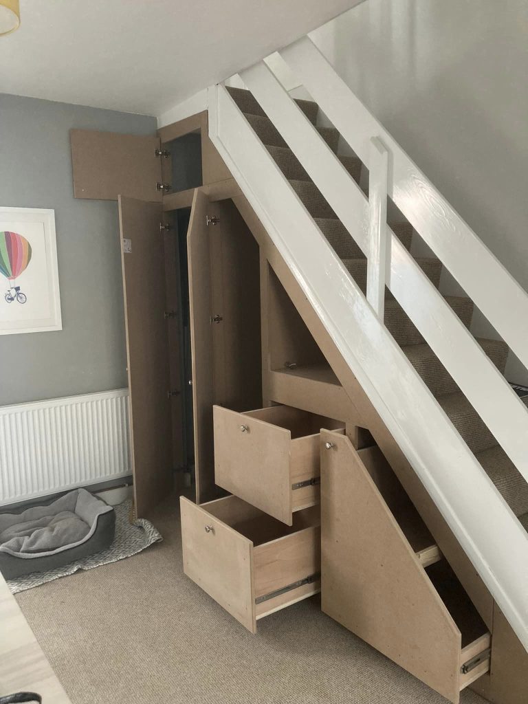 Under stairs drawers and cupboards