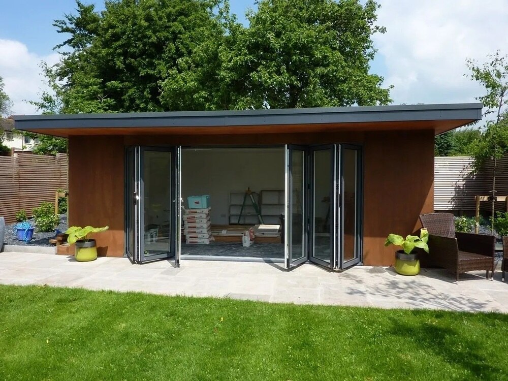 Bifold doors on outside office