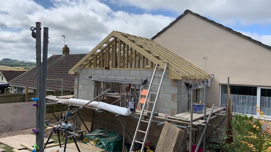 Exposed roofing work