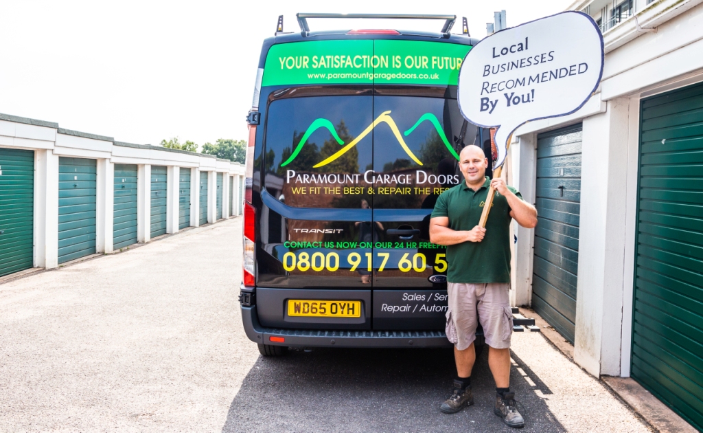 Paramount team member by signwritten van