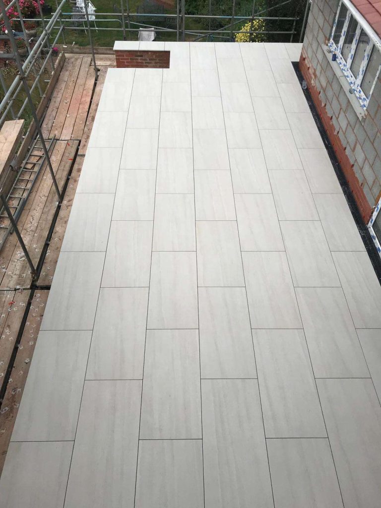 White porcelain patio - nice, clean and modern