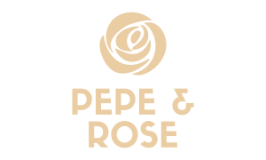 Logo for Pepe & Rose with laurel around initials